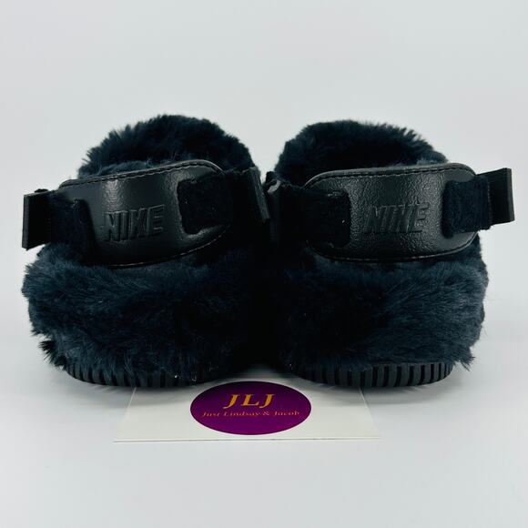 Nike Women's Calm Mule SE Black Faux Fur Comfort Mules FZ3119-001 Size 6 - Picture 6 of 11